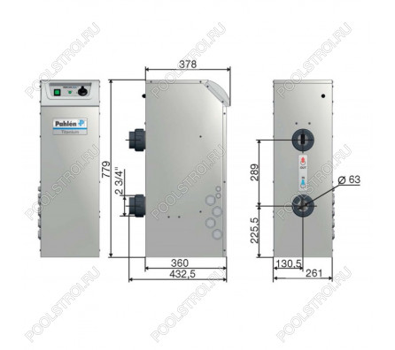 Водонагреватель Midi Heat EHD. 45 кВт. 3х15. 380В. цифровой . тэн титан