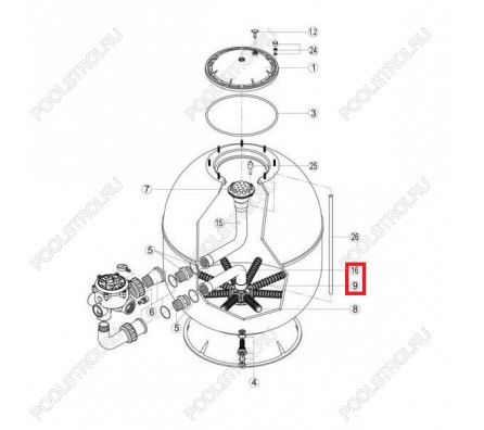 Коллектор с коленом Hayward S360SLE (RRFI0016.04R\RFD0310.72R)