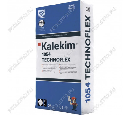 Клей для плитки высокоэластичный Kalekim Technoflex 1054 , С2ТЕ S1 (25 кг) Белый. Уценка